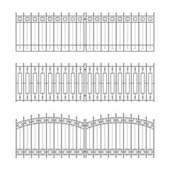 Sketches of fences drafts outline design collection