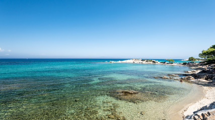Crystal turquoise beaches of Greece. Sithonia