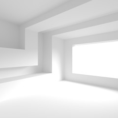 Abstract Interior Background. White Room with Window