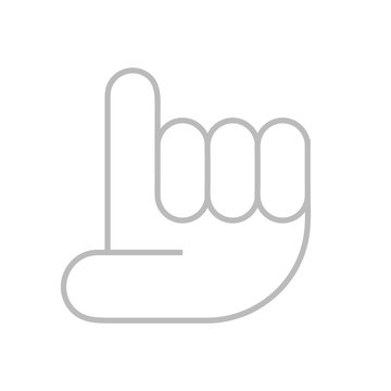 Aufzeigen Hand Zwei - Icon Symbol Piktogramm Bildmarke grafisches Element - Web Druck - Vektor - grau auf weißen Hintergrund 