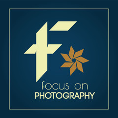 Stylized letter F logo for photography themed products and brands