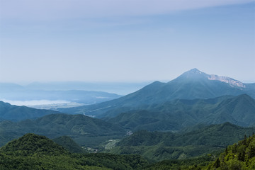 Mountain Bandai in summer season. One of the 100 famous mountains of Japan.