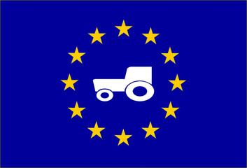Tractor symbolizing the common agricultural policy of Europe