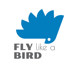 Bird in flight looking down logo