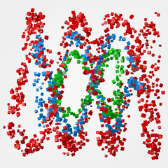 cubes. 3d style vector illustration.