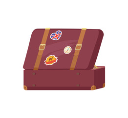 Open Leather Vintage Suitcase Decorative Memories