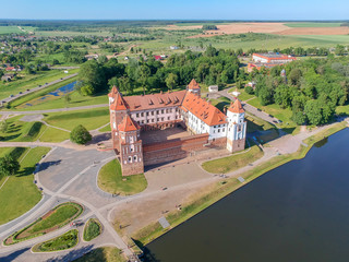 Mir Castle Complex. Flying above. Drone HDR-photo © Ivan Abramkin