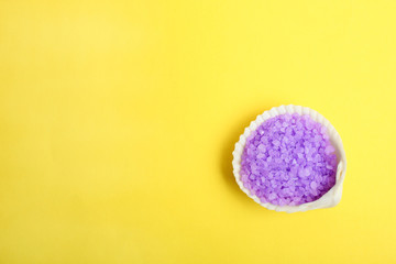 Obraz na płótnie Canvas Purple sea salt in a shell