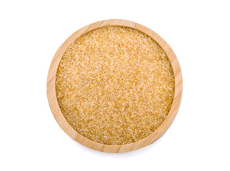 Heap of brown sugar isolated on white