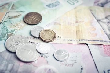Maldivian money: different banknotes and coins