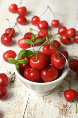delicious red cherries on the table - grown in Italy