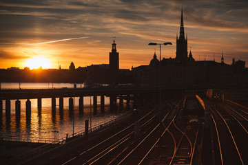 Gamla Stan at sunset, Stockholm, Sweden