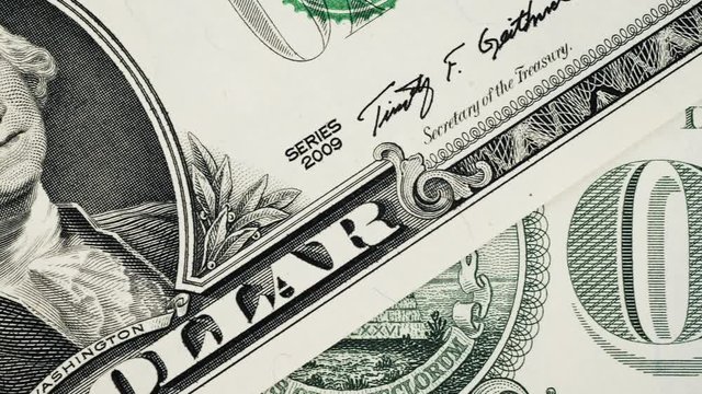 George Washinghton face in one dollar bill close up