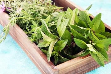 bunch of garden fresh herbs.