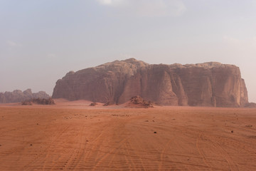 Fototapeta na wymiar Jebel Khazali mountain. Wadi Rum desert, Jordan