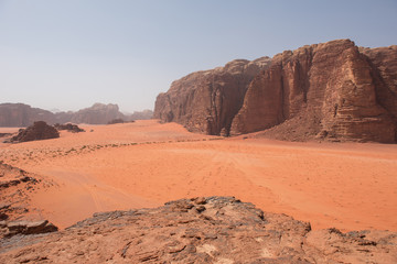 Fototapeta na wymiar Scenic view of Wadi Rum desert, Jordan