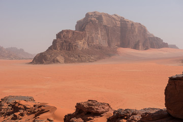 Scenic view of Wadi Rum desert, Jordan