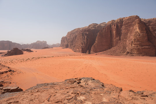 Scenic view of Wadi Rum desert, Jordan