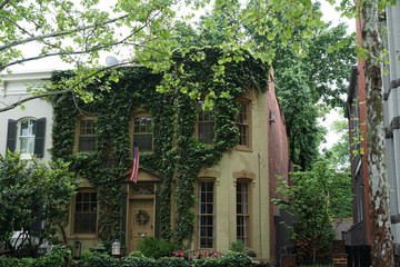 georgetown dc washington houses under the rain
