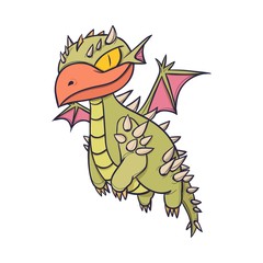 Hand Drawn Baby Dragon Character.