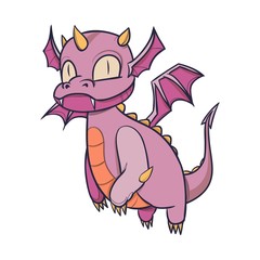 Hand Drawn Baby Dragon Character.