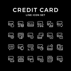 Set line icons of credit card
