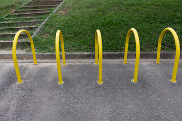 Fototapeta premium Bicycle parking in a park
