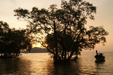 Sunrise over East Railay Beach in Krabi, Thailand