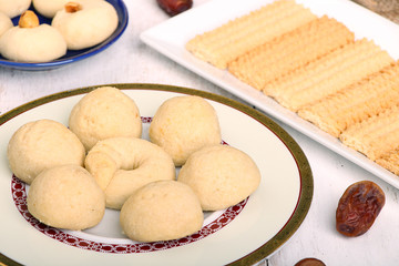 Collection of Eid El Fitr kahk and biscuits - Cookies of El Fitr Islamic Feast