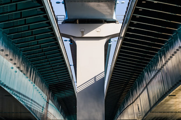 東雲運河の高架下　Under the bridge