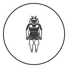 Samurai Japan warrior icon in circle outline vector illustration