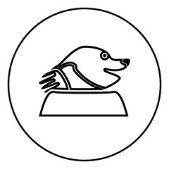 Mole icon for garden craftin circle outline