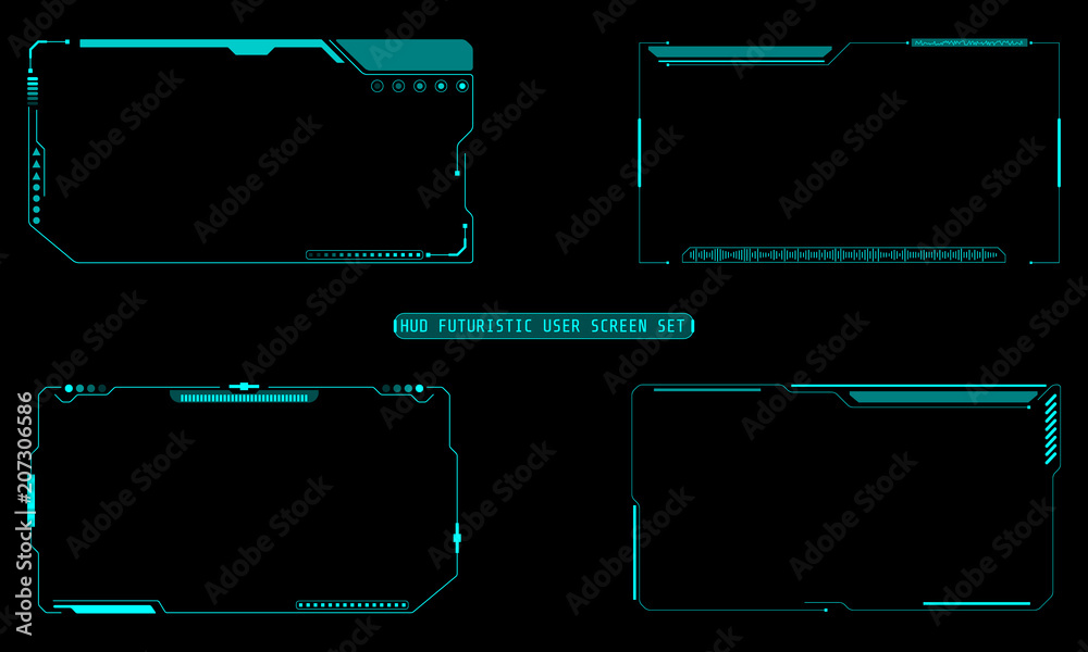 Canvas Prints HUD Futuristic Virtual User Target Screen Interface Monitor Elements Vector And Illustration