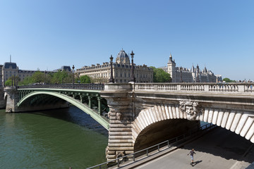 Notre Dame bridge in Paris city