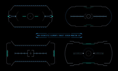 HUD Futuristic Virtual User Target Screen Interface Monitor Elements Vector And Illustration