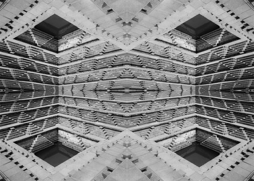 Abstract background of stepped pyramids. Stepped Wells of India