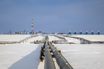 Gas valves, crane and pipes for gas and oil transportation, gas processing plant, Gas booster compressor station,