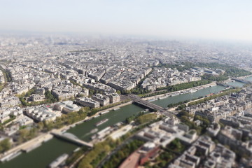 Paris in spring, view  from Eiffel tower