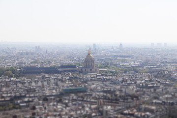 Paris in spring, view  from Eiffel tower