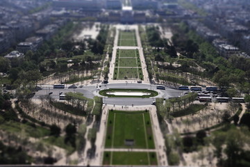 Paris in spring, view  from Eiffel tower