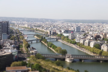 Fototapeta na wymiar Paris in spring, view from Eiffel tower
