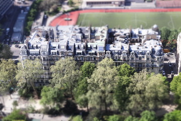 Paris in spring, view  from Eiffel tower