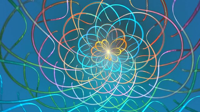 Abstract colorful shapes spinning like a carousel or in a kaleidoscope. High detailed.