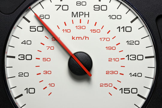 speedometer at 55 MPH