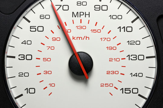 speedometer at 65 MPH