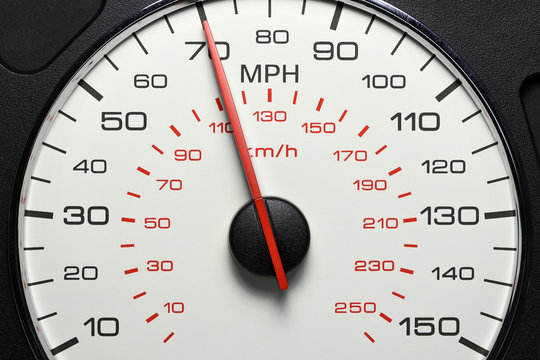speedometer at 70 MPH