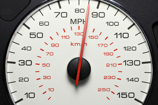 speedometer at 85 MPH