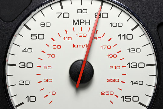 speedometer at 90 MPH
