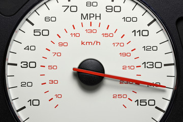 speedometer at 140 MPH