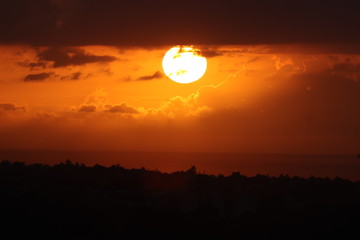 Sunset in Mauritius, view from mount Le Pouce